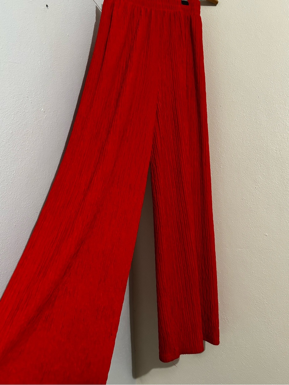5x$20Wide-Leg Red Pleated Pants